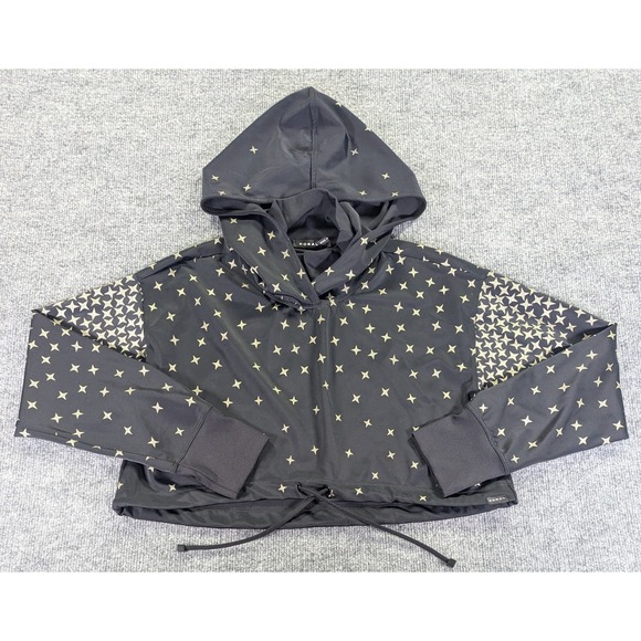 Koral Tops - Koral Clover Impression Sweatshirt Black Gold Star Constellation Crop Hoodie S